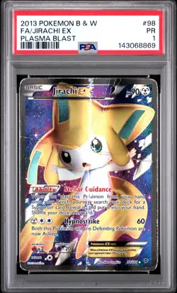 2013 POKEMON B&W PLASMA BLAST #98 FULL ART/JIRACHI EX PSA 1 - Image 1