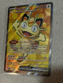 Pokemon Meowth EX Full Art Holo 170 HP TCG Cat 107/088 English - Image 1