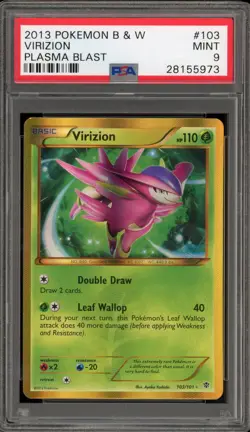 Pokemon Virizion Plasma Blast Secret Rare Holo #103 PSA 9 Mint - Image 1