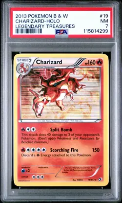 POKEMON LEGENDARY TREASURES CHARIZARD #19 HOLO PSA 7 NM #115814299 - Image 1