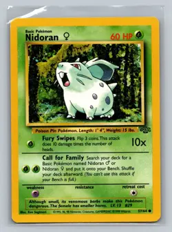 Nidoran 57/64 Common Jungle Set WOTC Pokemon TCG 1999 Wizards Vintage - Image 1