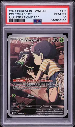 Pokemon TCG Poltchageist Twilight Masquerade Illustration Rare Holo PSA 10 171/… - Image 1