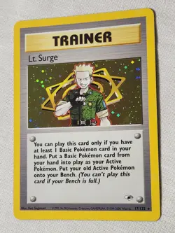 NM Lt. Surge - Holo #17 Gym Heroes Pokemon TCG - Image 3