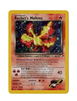 Rocket's Moltres - 1st Edition Holo - 12/132 Gym Heroes - Pokemon TCG - 2000 - Image 1