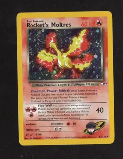 Rocket's Moltres - 1st Edition Holo - 12/132 Gym Heroes - Pokemon TCG - 2000 - Image 3