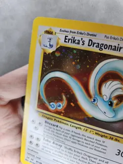 Pokemon TCG Erika’s Dragonair 4/132 🌀SWIRL Holo Unlimited WOTC Gym Heroes - NM - Image 2