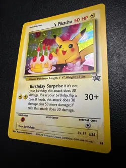 Pokemon Birthday Pikachu holofoil Black Star promo #24 - Image 1