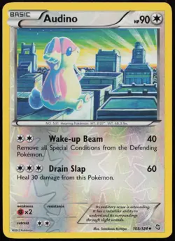 Audino 108/124 NM Dragons Exalted Uncommon Reverse Holo Pokemon - Image 1