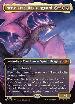 MTG Neriv, Crackling Vanguard (Borderless) [Tarkir: Dragonstorm Commander] Foil - Image 1