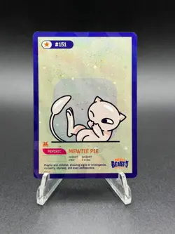 Pocket Beasts by Jolly Beast - Mewtie Pie (Mew) #151 Holo Rare - Fan Art Card - Image 1
