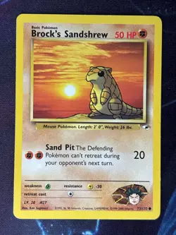 Brock's Sandshrew - Gym Heroes - Common - 72/132 - Vintage WOTC Pokemon Card - Image 1