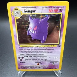 Gengar 5/62 Fossil Holo Pokemon Card CREASED - Image 1