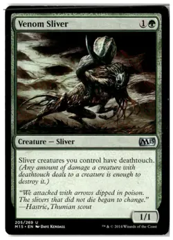 MTG Venom Sliver - Magic 2015 (M15) Moderately Played English - Image 1
