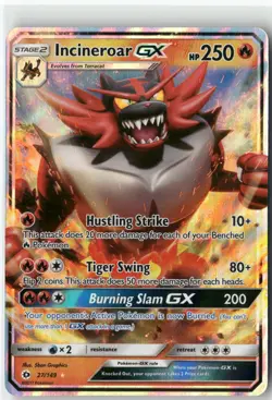 Incineroar GX, Pokemon SM Base Set Ultra Rare, 27/149 NM - Image 1