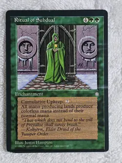 MTG Ritual of Subdual - Ice Age (ICE) 1995 Magic the Gathering Card Rare LP - Image 1