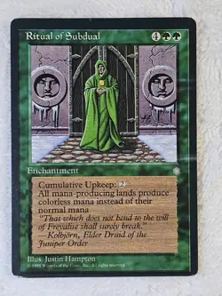 MTG Ritual of Subdual - Ice Age (ICE) 1995 Magic the Gathering Card Rare LP - Image 2