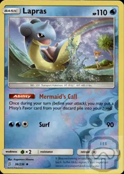 Lapras 36/236 UC Unified Minds Pokemon Reverse Holo NM/M - Image 3