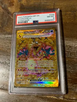 POKEMON 2023 Obsidian Flames CHARIZARD EX Hyper Rare #228 PSA 8 Scarlet Violet - Image 1