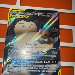 Pokemon Eevee & Snorlax GX TAG TEAM Full Art Holo SM-Team Up 171/181, NEAR MINT. - Image 3