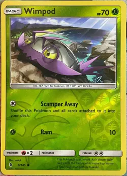 Wimpod Reverse Holo - 8/145 - Guardians Rising Pokemon 2017 - Image 1