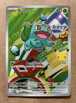 First Partner Bulbasaur 037 Black Star Promo Illustration Rare 30th Pokemon - Image 1