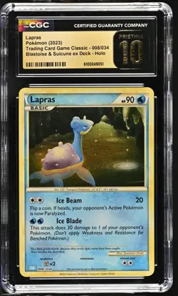 CGC Pristine 10 - Lapras #8 Pokemon TCG Classic: Blastoise Deck - Image 1
