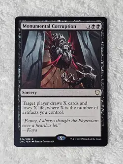 MTG Monumental Corruption - Commander: Phyrexia: All Will Be One #24 Rare NM - Image 1