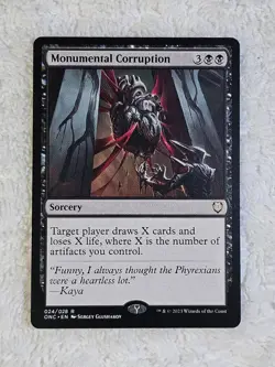 MTG Monumental Corruption - Commander: Phyrexia: All Will Be One #24 Rare NM - Image 2