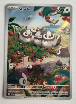 Pokemon Starly 221/198 SV01 Scarlet Violet Base Set Illustration Rare Holo - Image 1