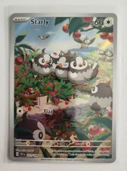 Pokemon Starly 221/198 SV01 Scarlet Violet Base Set Illustration Rare Holo - Image 3