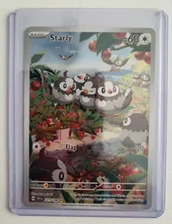 Pokemon Starly 221/198 SV01 Scarlet Violet Base Set Illustration Rare Holo - Image 5
