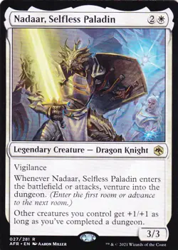 ADVENTURES IN THE FORGOTTEN REALMS..NADAAR, SELFLESS PALADIN..RARE..MTG..NRMT NP - Image 1