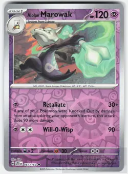 POKEMON ALOLAN MAROWAK 057 JOURNEY TOGETHER REVERSE HOLO NM - Image 1
