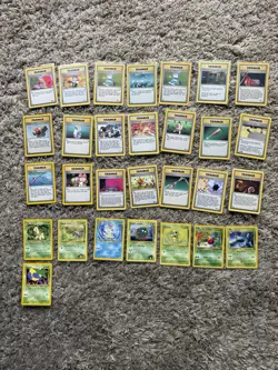 Vintage Non Halo Pokemon Card Lot 29 Trainer Misty’s Wrath Golbat Fossil Flute - Image 1