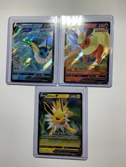 Pokemon V Holo Promo Card Lot - Vaporeon, Flareon, Jolteon SWSH149-151 - Image 1