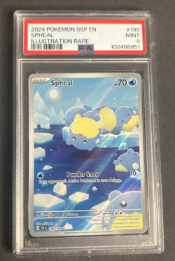 2024 Pokemon Spheal Illustration Rare SSP EN #199/191 PSA 9 Mint Graded Card TCG - Image 1