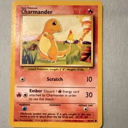 Pokemon Charmander Base Set 46/102 1999 Regular English HP50 Common Card - Image 1