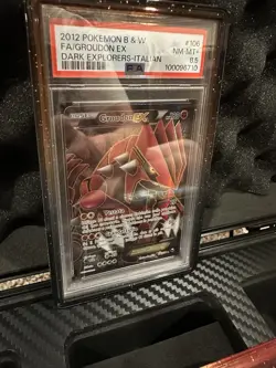 Pokemon Groudon EX PSA 8.5 *POP 1* Italian Dark Explorers 2012 B & W NM-MT+ #106 - Image 3