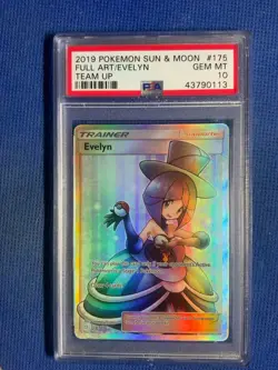 2019 POKEMON SUN & MOON TEAM UP #175 FULL ART/EVELYN PSA 10 - Image 1
