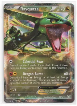 Pokemon Dragons Exalted Rayquaza EX 85/124 Holo EX Rare Heavily Played - Image 1
