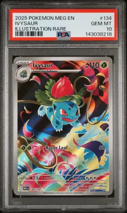 2025 POKEMON MEG EN-MEGA EVOLUTION ILLUSTRATION RARE #134 IVYSAUR PSA 10 - Image 1