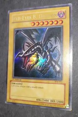 Yugioh Yu-Gi-Oh! TCG Red-Eyes B. Dragon SDJ-001 Ultra Rare 1st Edition LP - Image 2