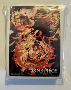 One Piece TCG Three brothers Luffy Ace Sabo Card Sleeves x70 Brand New Official - Image 1