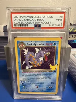 Pokemon Dark Gyarados Holo Rare TCG Card Celebrations 8/82 PSA 9 - Image 1