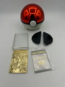 Pokemon 1999 Burger King Limited 23k Gold Plated Charizard Card w/ Ball & COA - Image 1