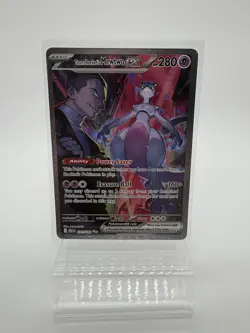 Ultra Rare Pokemon TCG Team Rocket’s Mewtwo EX #231/182 Mint/Nm SIR Card - Image 1