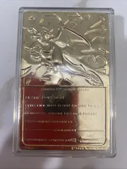 1999 Burger King Pokemon Charizard Trading Card 23K Gold Plated-No Ball Or Box - Image 2