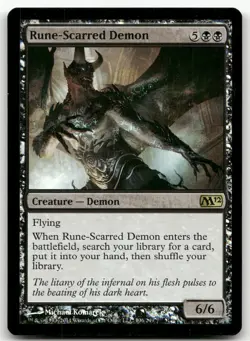 Rune-Scarred Demon #106 (Foil) (NM) Magic 2012 (M12) M12 Magic MTG - Image 1