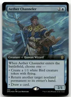 Aether Channeler (Extended Art) #392 (Foil) (NM) Dominaria United DMU Magic MTG - Image 1