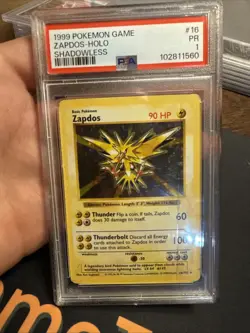 Pokemon Zapdos Base Set Shadowless Holo Rare #16 PSA 1 - Image 4